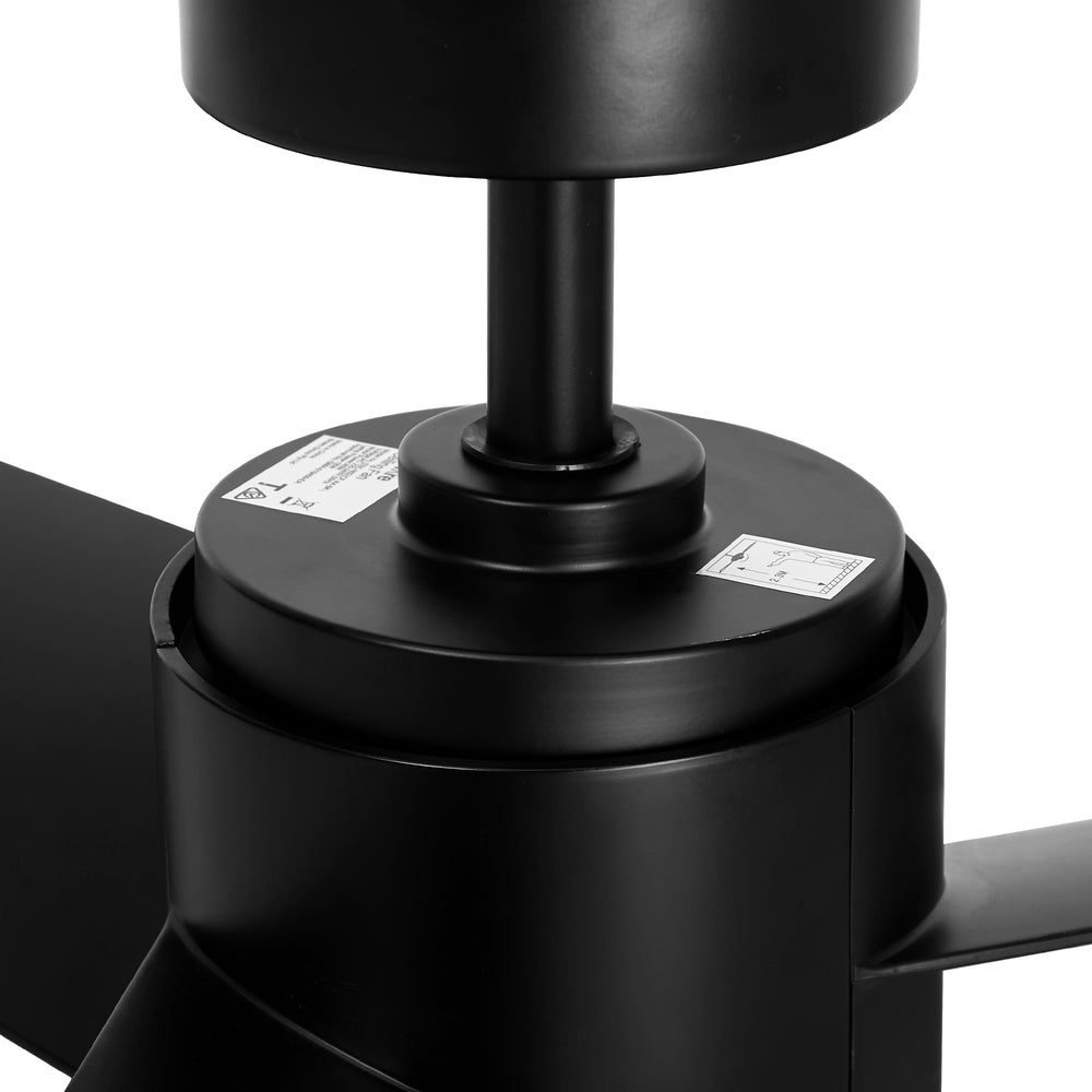 52" Ceiling Fan With Light DC Motor Remote Control White/Black