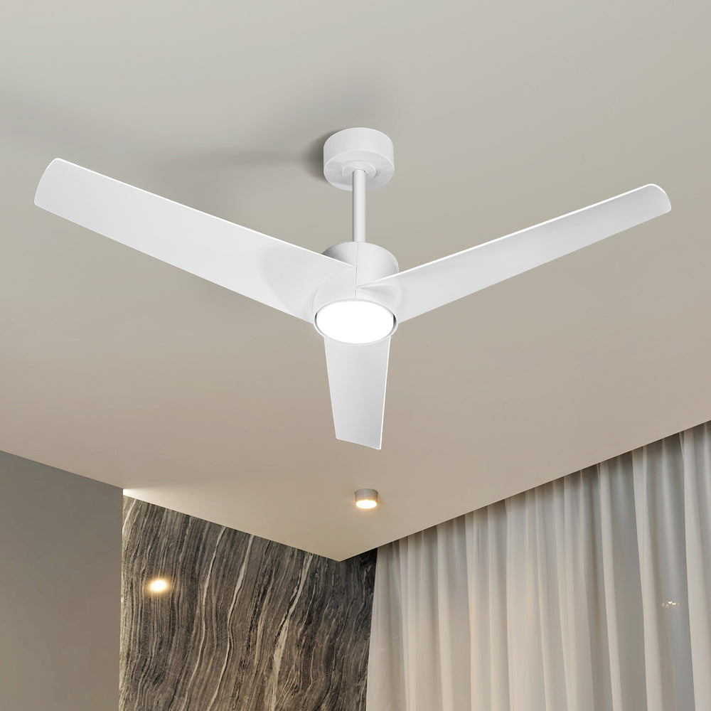 52" Ceiling Fan With Light DC Motor Remote Control White/Black