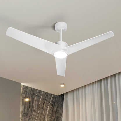 52" Ceiling Fan With Light DC Motor Remote Control White/Black