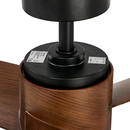 52" Ceiling Fan With Light DC Motor Remote Control Walnut