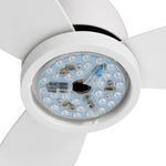 52'' White Ceiling Fan with DC Motor and LED Light