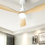 52'' Ceiling Fan AC Motor LED Light Remote - Light Wood
