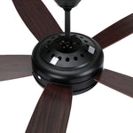 52'' Ceiling Fan Ac Motor 5 Blades W/Light - Dark Wood