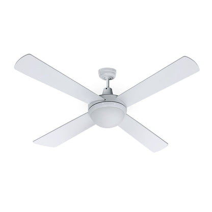 52'' Ceiling Fan Ac Motor W/Light W/Remote - White