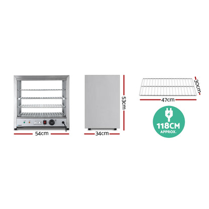 Commercial Food Warmer Hot Display Showcase Cabinet 54Cm