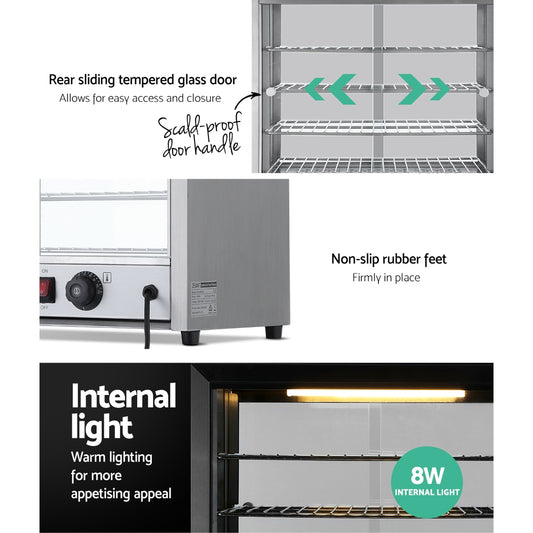Commercial Food Warmer Hot Display Showcase Cabinet 54Cm