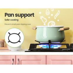 Comfee 60cm Gas Cooktop 4 Burners Kitchen Gas Hob Trivets Stove Cook Top Black, NG LPG