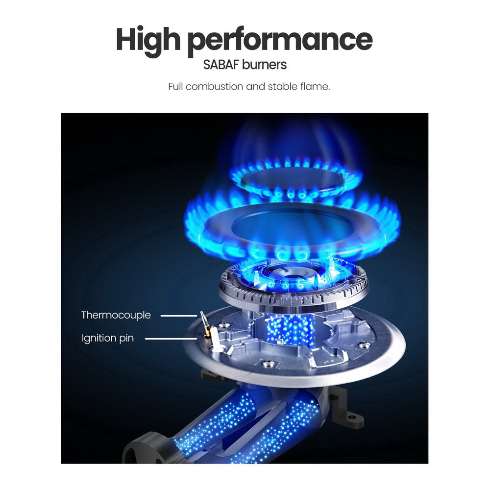 60Cm Gas Cooktop Stainless Steel 4 Burners Kitchen Stove Cook Top Ng Lpg