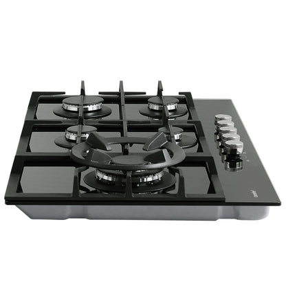 Comfee 90cm Gas Cooktop 5 Burner Kitchen Gas Hob Cook Top Trivets Stove NG LPG, Black