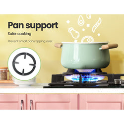 Comfee 90cm Gas Cooktop 5 Burner Kitchen Gas Hob Cook Top Trivets Stove NG LPG, Black