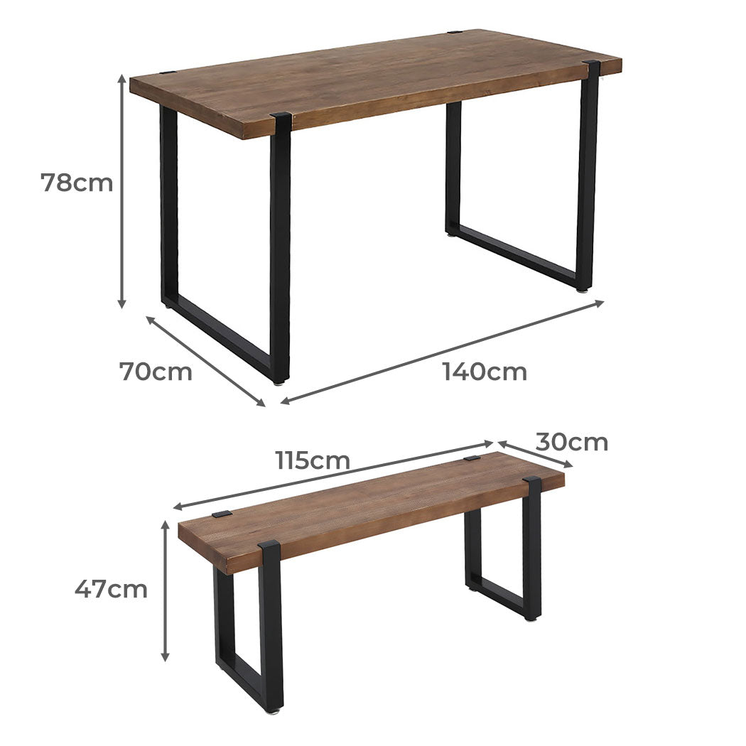 Contemporary Wooden Dining Sets 1XTable+2X  Comfortable Design