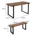 Contemporary Wooden Dining Sets 1XTable+2X  Comfortable Design