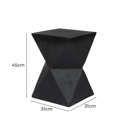 Terrazzo Side Table Black 31x31x45cm
