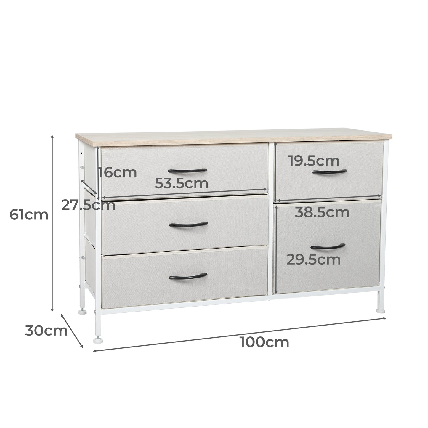 Ergonomic Storage Cabinet Tower Chest of Beige  Scandi Inspired