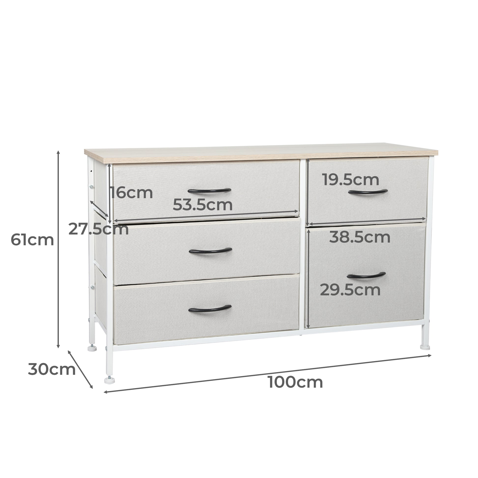 Ergonomic Storage Cabinet Tower Chest of Beige  Scandi Inspired