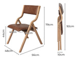 2x Dining Chairs Foldable PU Brown