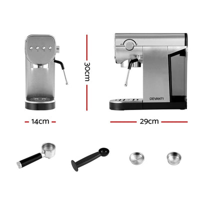 20 Bar Coffee Machine Espresso Cafe Maker - 14×29×30cm