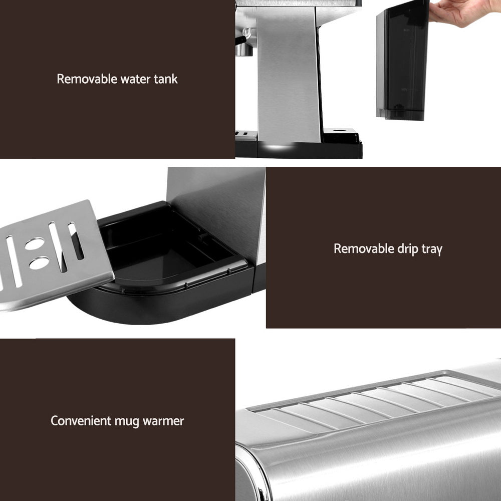20 Bar Coffee Machine Espresso Cafe Maker - 14×29×30cm