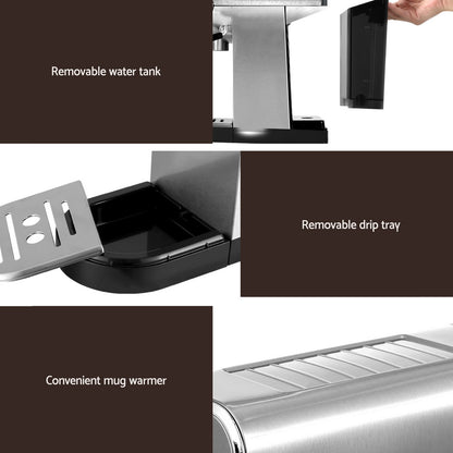 20 Bar Coffee Machine Espresso Cafe Maker - 14×29×30cm