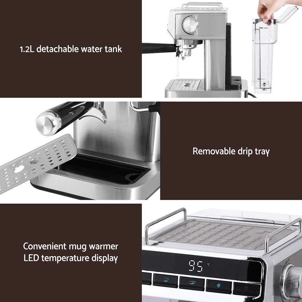 20 Bar Coffee Machine Espresso Cafe Maker - 21×27×32.5cm