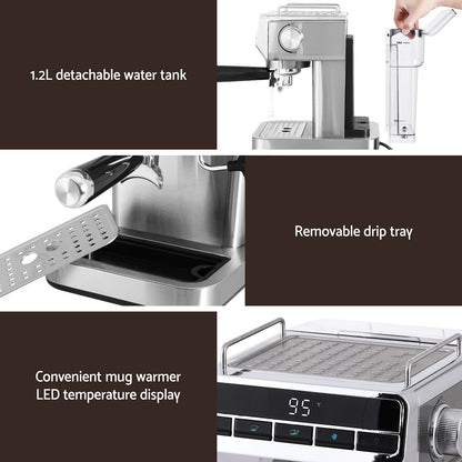 20 Bar Coffee Machine Espresso Cafe Maker - 21×27×32.5cm