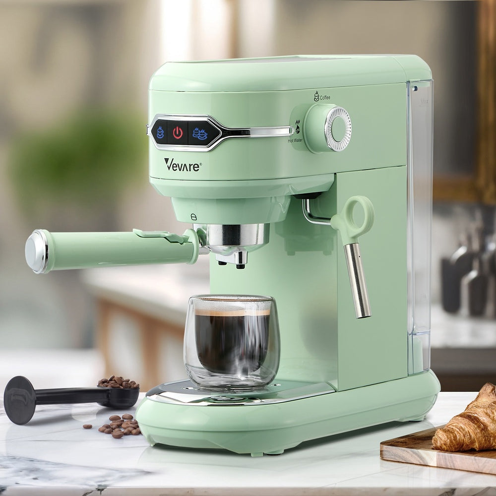 Coffee Machine Latte Cappuccino Maker 19 Bar With Milk Frother Mint