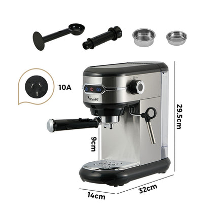 Coffee Machine Latte Cappuccino Maker 19 Bar With Milk Frother Mint