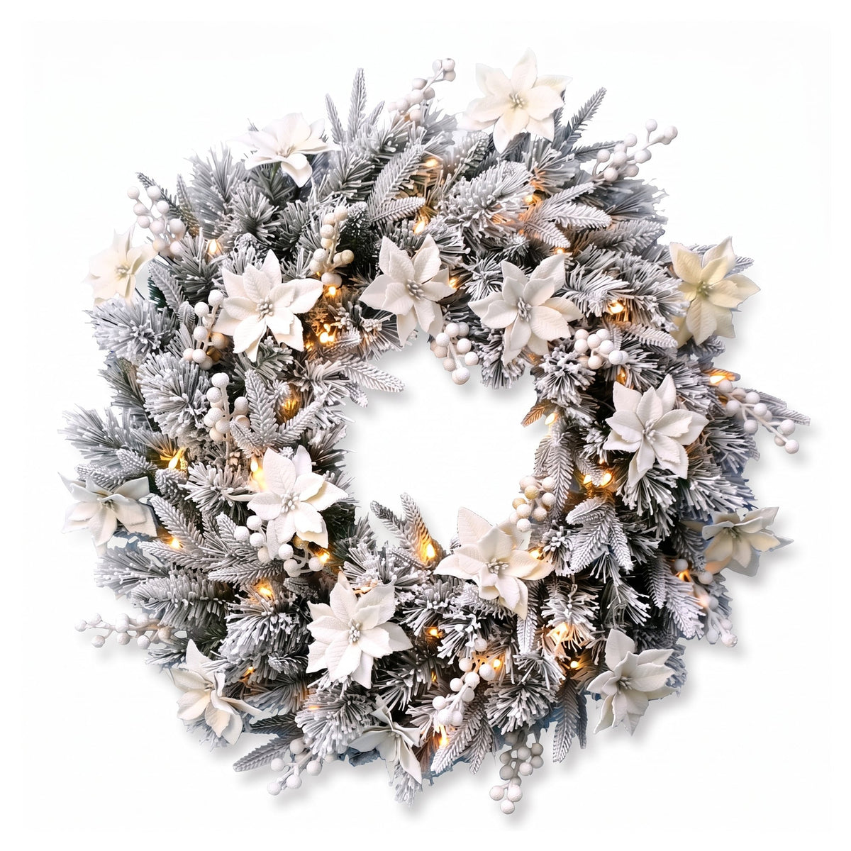 Christmas Tree Set Snow Flocked