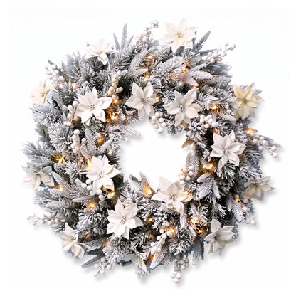 Christmas Tree Set Snow Flocked