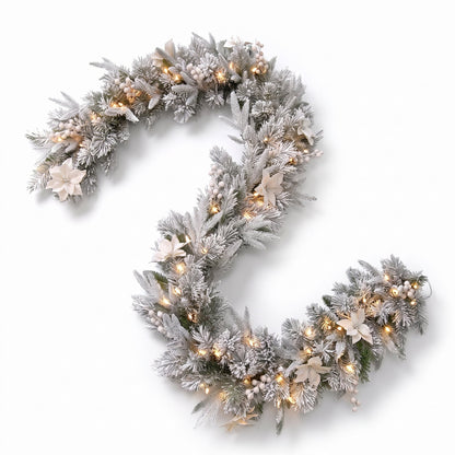 Christmas Tree Set Snow Flocked