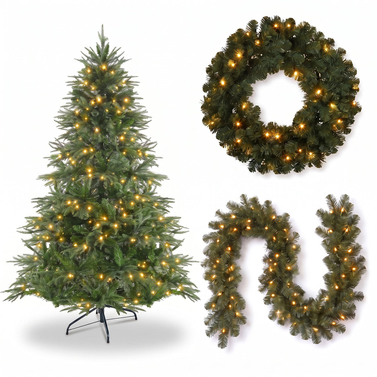 Christmas Tree Set White LED Lights