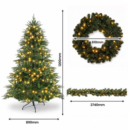 Christmas Tree Set White LED Lights