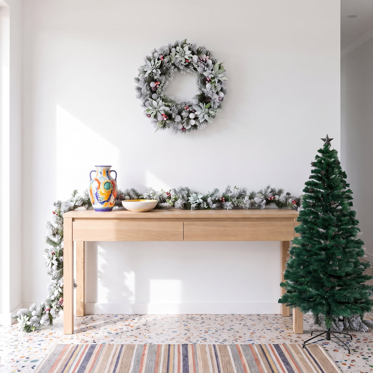 Fibre Optic Christmas Tree White 68x14x15cm