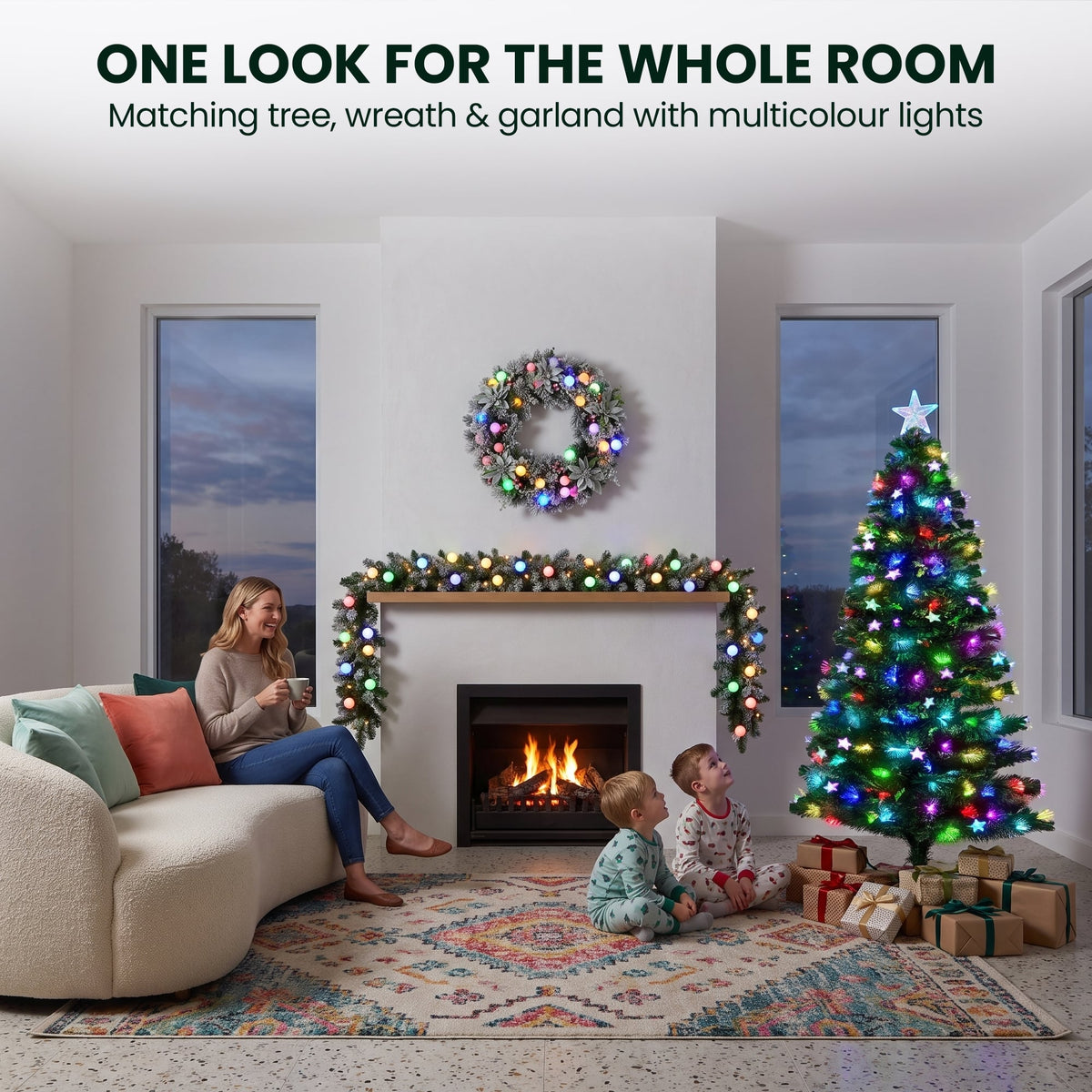 Fibre Optic Christmas Tree White 68x14x15cm