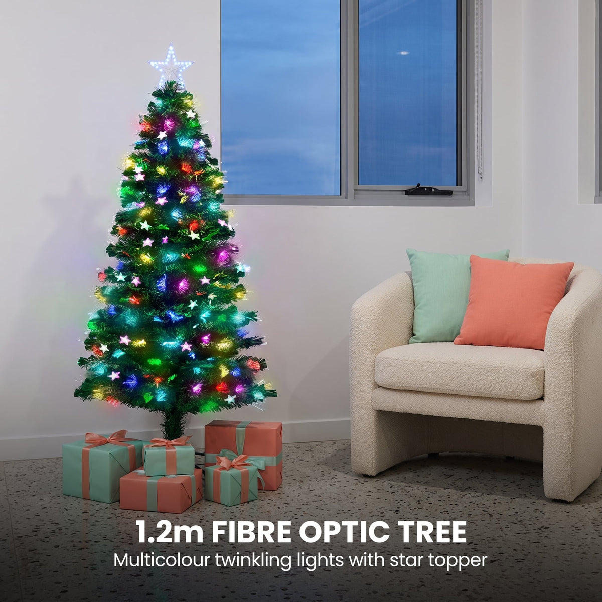 Fibre Optic Christmas Tree White 68x14x15cm