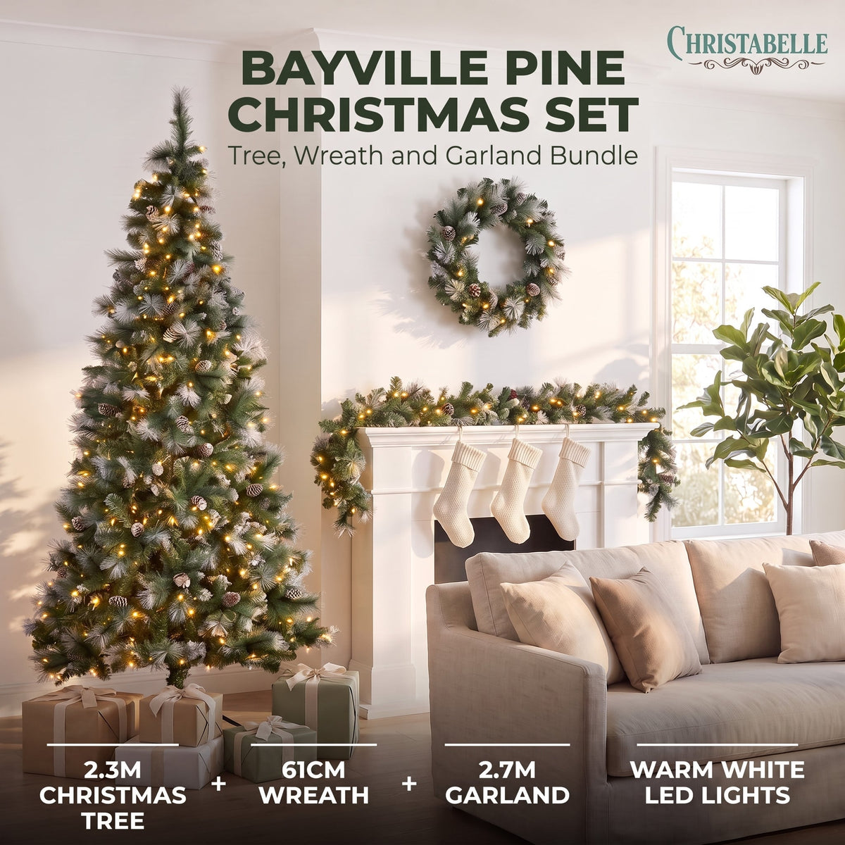 Christmas Tree Warm White LEDs 61x15cm