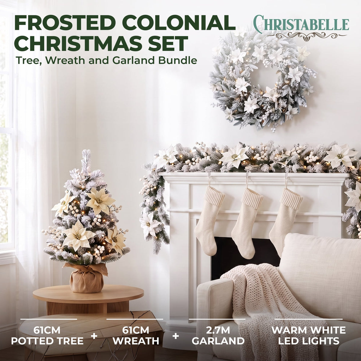 Frosted Christmas Set 61cm