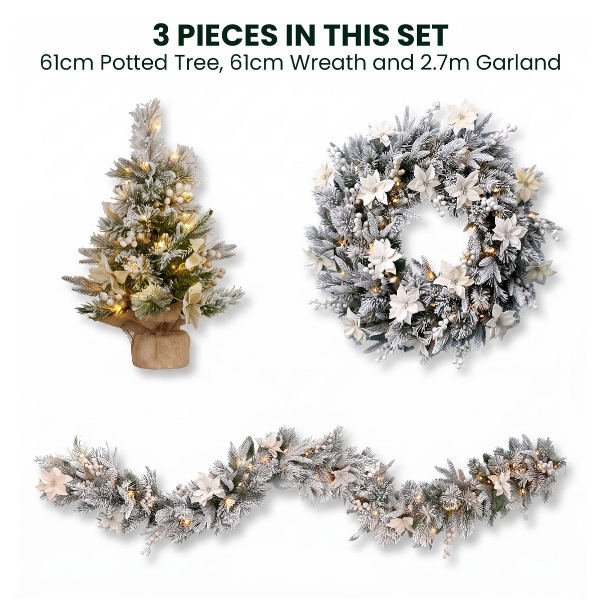 Frosted Christmas Set 61cm