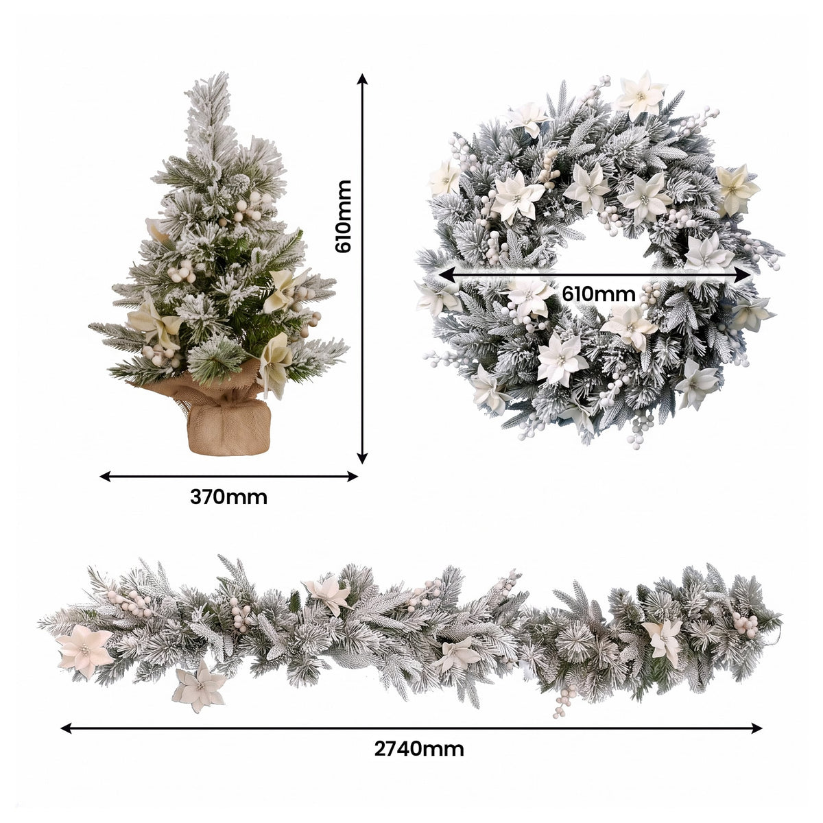 Frosted Christmas Set 61cm