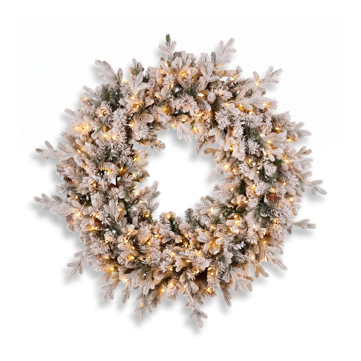Christmas Wreath Set Large Snowy