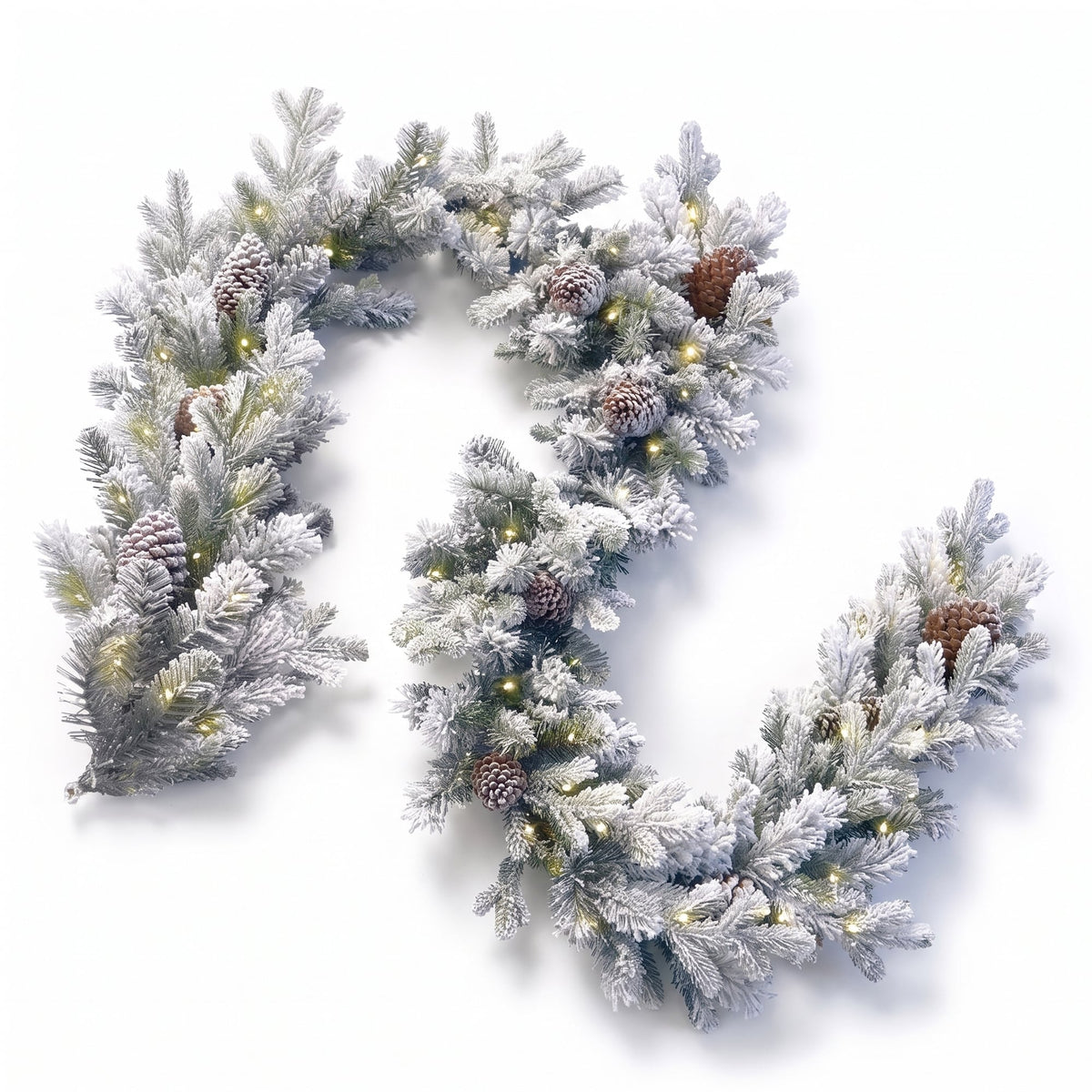 Christmas Wreath Set Large Snowy