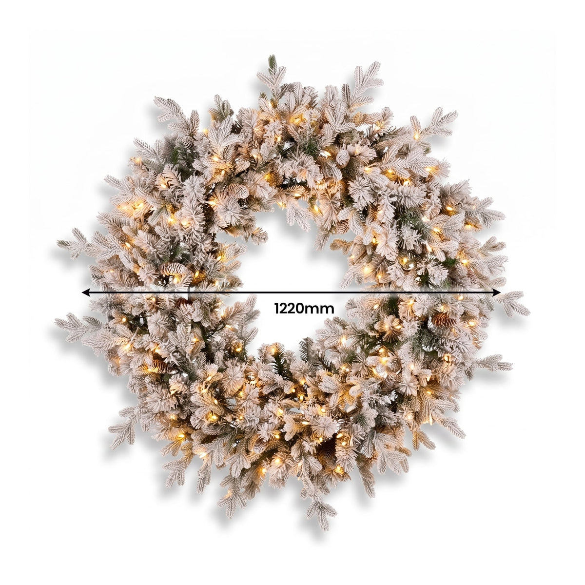 Christmas Wreath Set Large Snowy