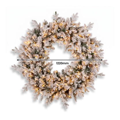 Christmas Wreath Set Large Snowy