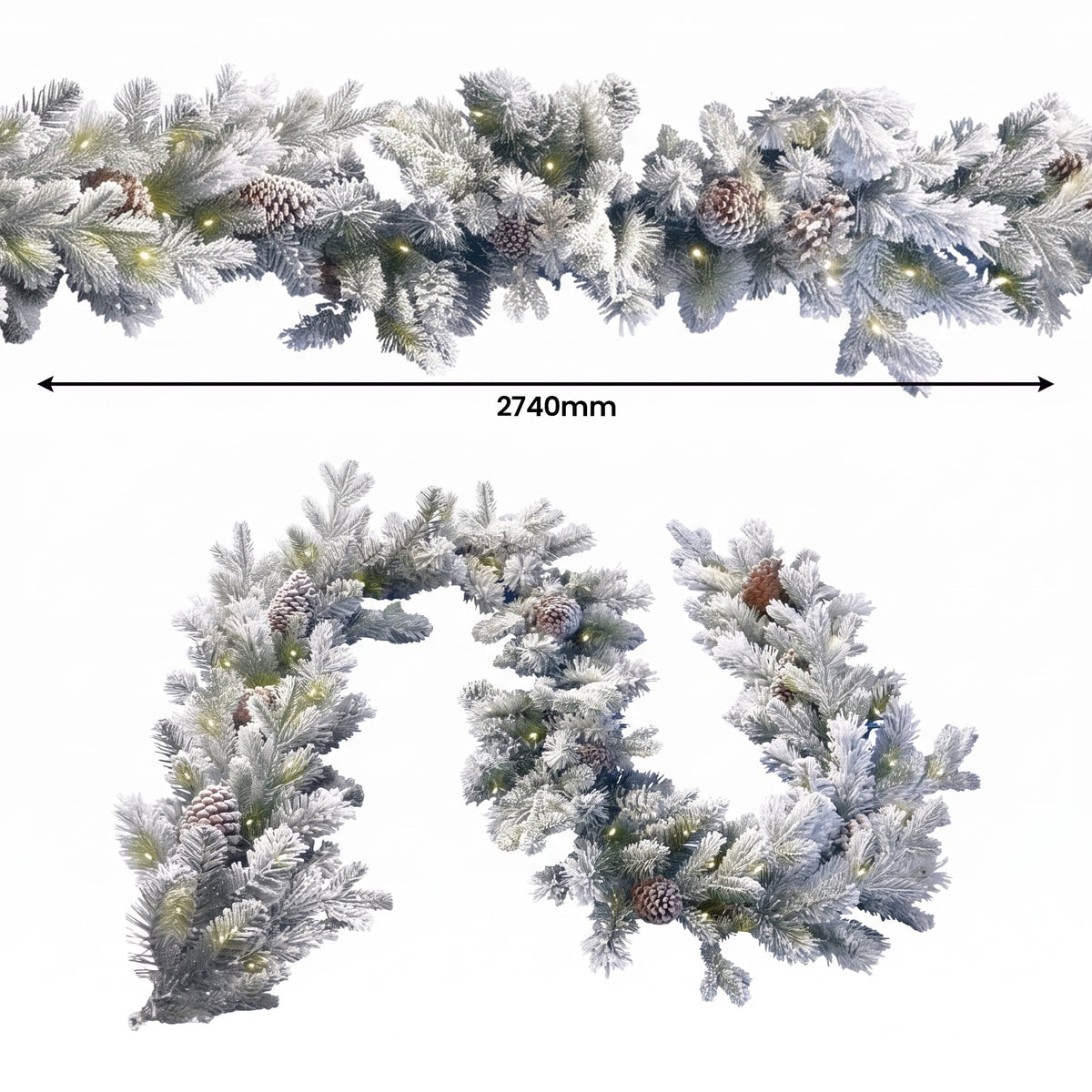 Christmas Wreath Set Large Snowy