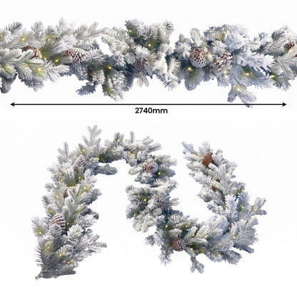 Christmas Wreath Set Large Snowy