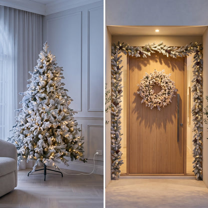 Pre Lit Christmas Tree Flocked