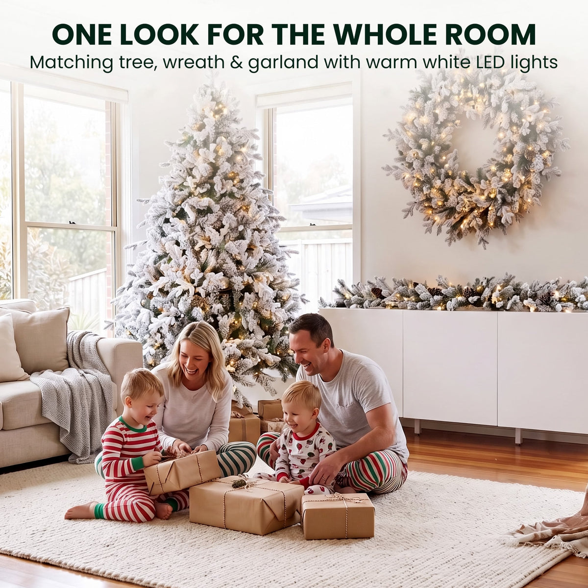Pre Lit Christmas Tree Flocked