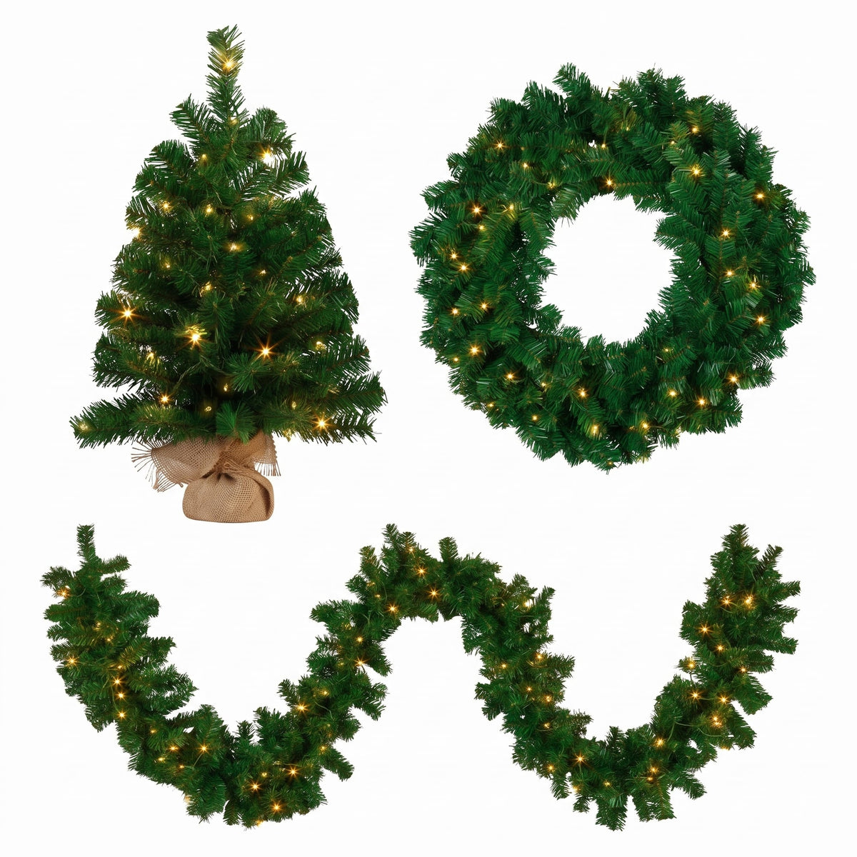 Green Christmas 3pc Set Steel