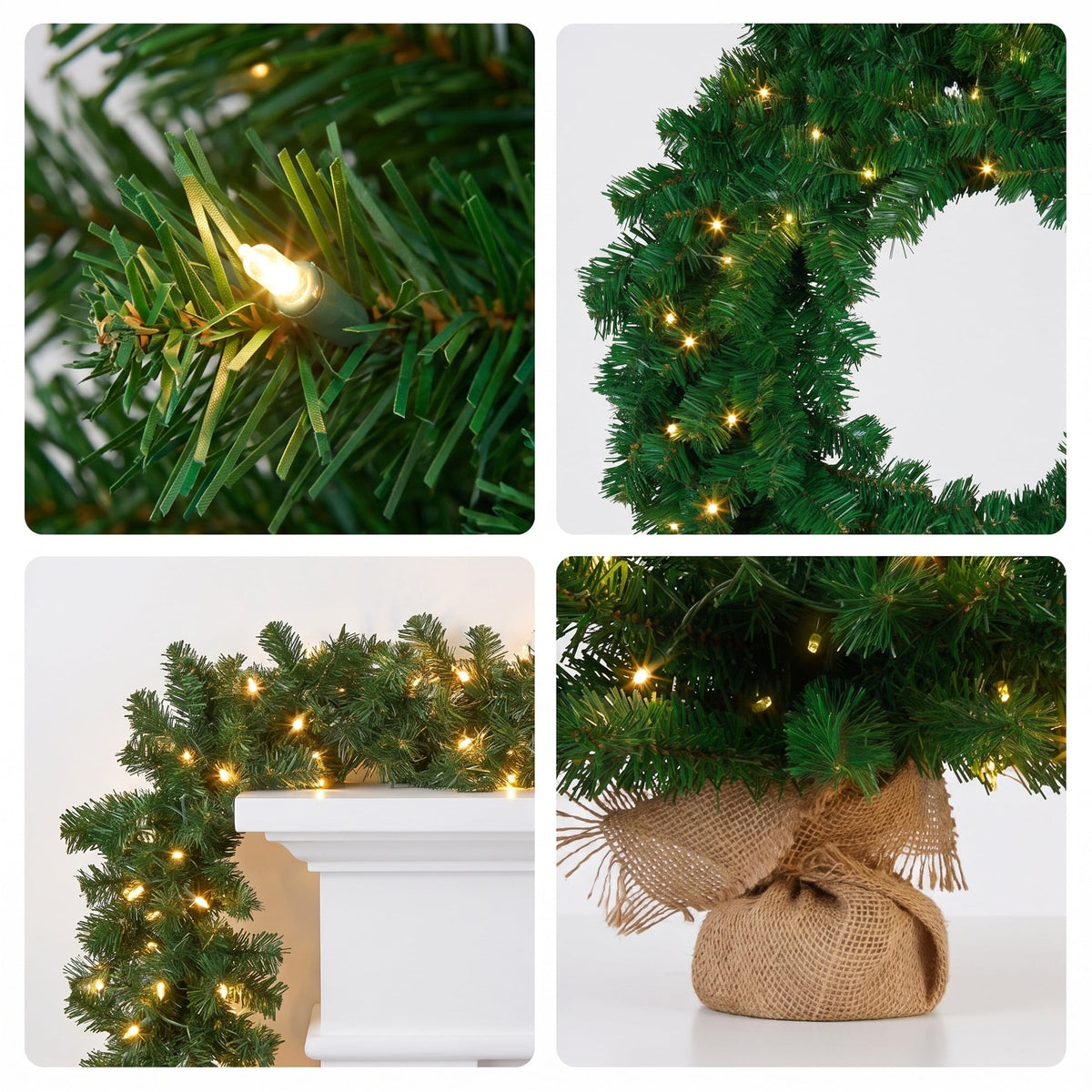 Green Christmas 3pc Set Steel