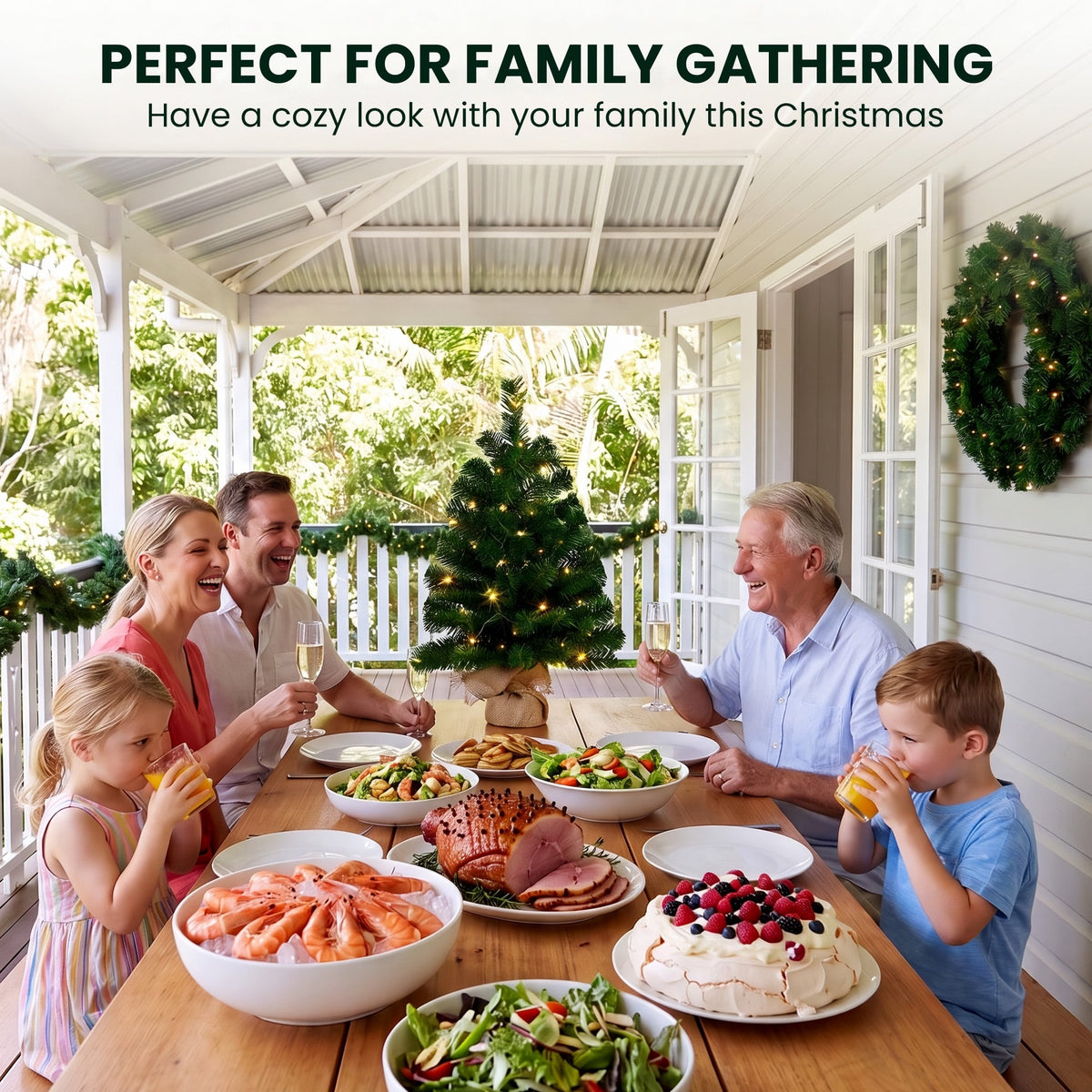 Green Christmas 3pc Set Steel